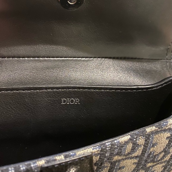 Christian Dior Homme Oblique Saddle Belt Bag Navy Trotter Black Leather - Picture 11 of 15